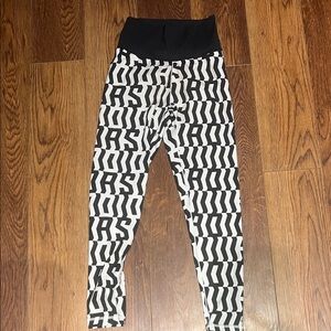adidas Black and White Graphic Leggings